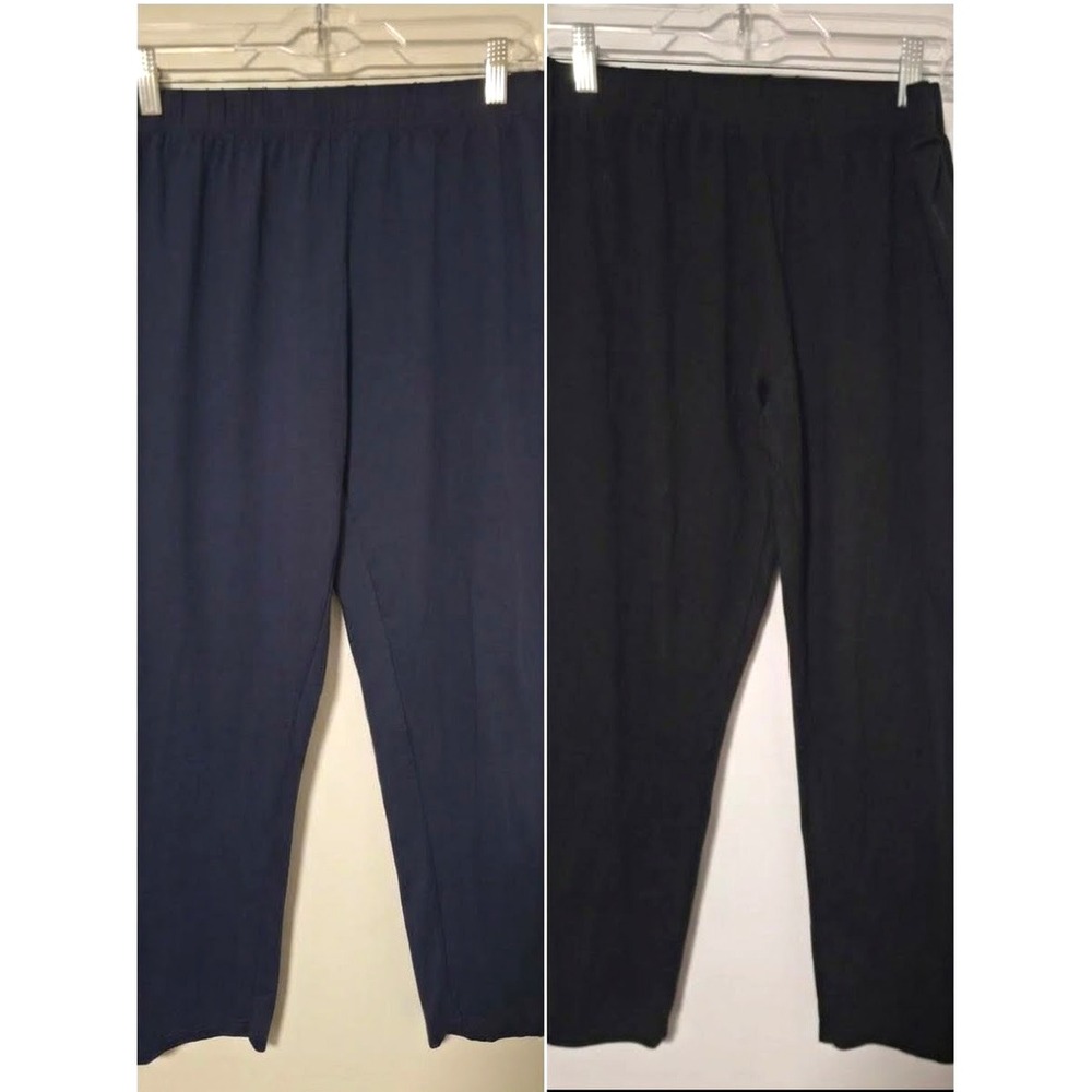 Lot of 2 Star Style Leggings Size XL Navy & Black Poly Spandex Blend